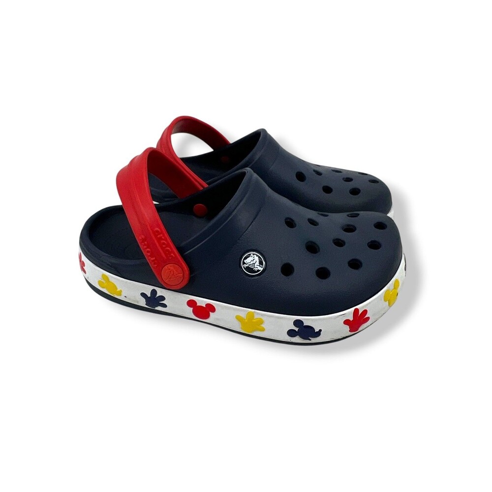 Crocs Fun Lab Mickey Lights Clog Navy Blue Lightweight Slip On Shoes Kids Size 2